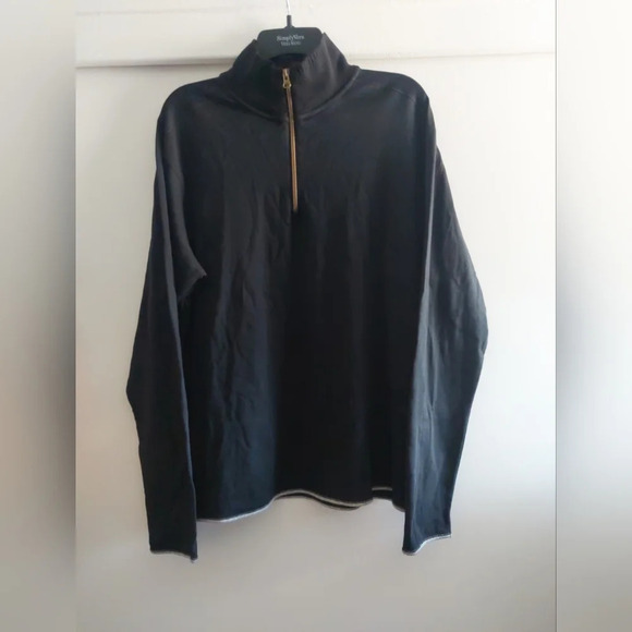 Robert Graham Burton 1/4 zip Mock Pullover black Large Nwot - Picture 3 of 6